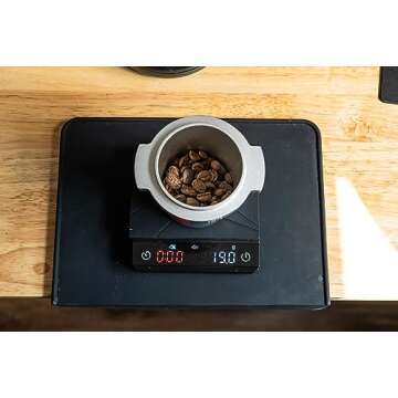 MiiCoffee 8x6 Inch Espresso Tamper Mat in Black Silicone