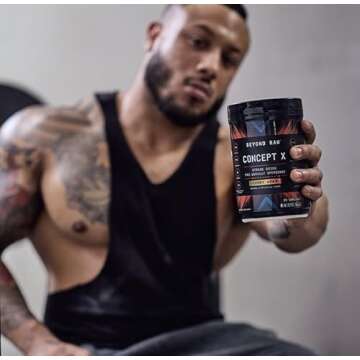 BEYOND RAW Concept X | Clinically Dosed Pre-Workout Powder | Contains Caffeine, L-Citrulline, Creatine, and Beta-Alanine | Gummy Worm | 20 Servings