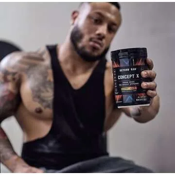 BEYOND RAW Concept X | Clinically Dosed Pre-Workout Powder | Contains Caffeine, L-Citrulline, Creatine, and Beta-Alanine | Gummy Worm | 20 Servings
