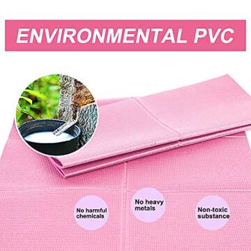 Travel Foldable Yoga Mat,6mm Non-Slip Portable Eco Friendly for Pilates/Exercise/Workouts,Lightweight w/Carry Bag (pink, 68''L x 24''W x 6mm)