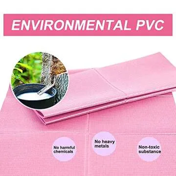 Travel Foldable Yoga Mat,6mm Non-Slip Portable Eco Friendly for Pilates/Exercise/Workouts,Lightweight w/Carry Bag (pink, 68''L x 24''W x 6mm)