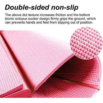 Travel Foldable Yoga Mat,6mm Non-Slip Portable Eco Friendly for Pilates/Exercise/Workouts,Lightweight w/Carry Bag (pink, 68''L x 24''W x 6mm)