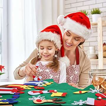 JIALWEN DIY Felt Christmas Tree Set for Kids & Toddlers