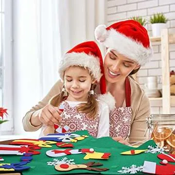JIALWEN DIY Felt Christmas Tree Set for Kids & Toddlers