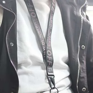 Behoneybee Off Classic Wristlet Keychain Strap Wristlet Strap Fashion Keychain Lanyard Office Badge Keychain Holders Waist Decor Lanyard for Car Keys Assecories - (Black)