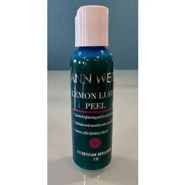 Ann Webb Lemon Luffa Peel - Lemon Glycolic Mask -All Natural Fruit Enzyme Brightening Face Mask w/Fruit Acids & Antioxidants Brightens Dull Complexion, Exfoliates & help w/Hyperpigmentation. (2oz)
