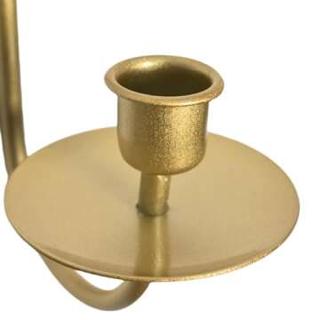 Remenna Metal Wall Candle Sconce Holder Set of 2 Wall Mount Candle Holder Pillar Holder Modern Wall Candle Sconces Hanging for Living Room Farmhouse Fireplace Wedding 16.5"×5"×3" (Gold)