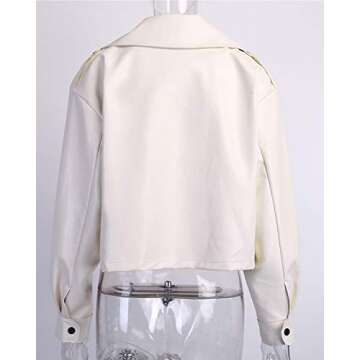 LY VAREY LIN Women Black Faux Leather Jackets Casual Short Oversized Coat Asymmetrical Motor Biker Jacket