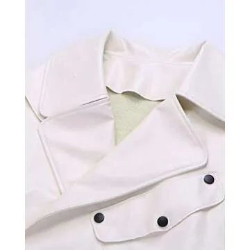 LY VAREY LIN Women Black Faux Leather Jackets Casual Short Oversized Coat Asymmetrical Motor Biker Jacket