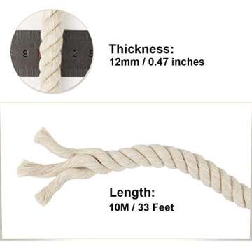 Tenn Well 12mm Cotton Rope for Crafts and Macrame
