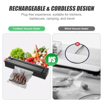 Cordless Etunsia Vacuum Sealer for Fresh Food Storage