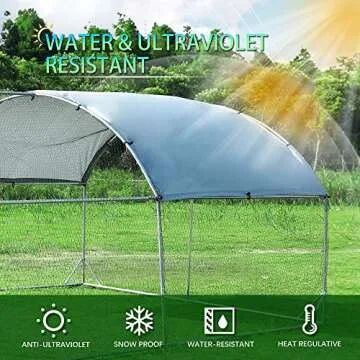 Durable Large Metal Chicken Coop with Waterproof Cover