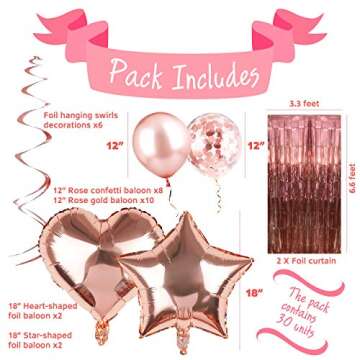 Elegant Rose Gold Party Decorations Set for Birthdays & Events