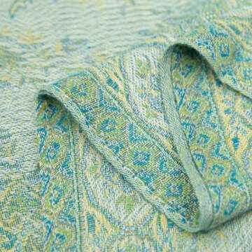 Ciormis Paisley Pashmina Shawls, Mint Green Reversible Soft Paisley Scarf and Wrap for Women(Style5-Mint Green)