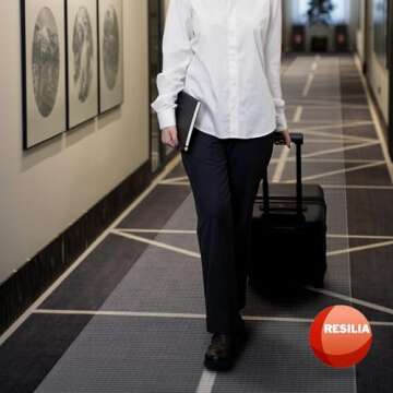 Resilia Low-Pile Carpet Runner - 27x6 ft Non-Slip Protection