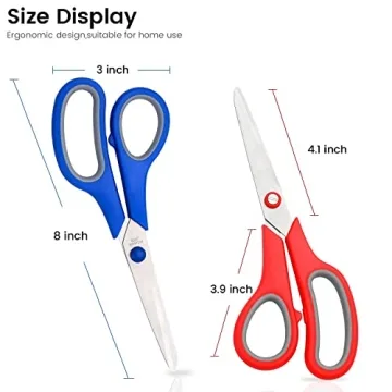 BURVAGY 8" All Purpose Heavy Duty Scissors 10 Pack