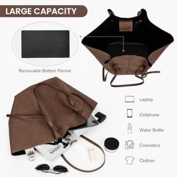 YFGBCX Tote Bag Suede Leather Work Bag for Women Trendy Top Handle Bag Luxury Hobo Handbag with Adjustable Strap