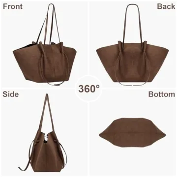 YFGBCX Tote Bag Suede Leather Work Bag for Women Trendy Top Handle Bag Luxury Hobo Handbag with Adjustable Strap