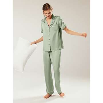 Elegant AW BRIDAL Silk Pajamas Set for Women Loungewear