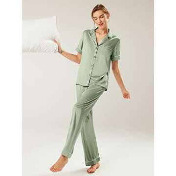 Elegant AW BRIDAL Silk Pajamas Set for Women Loungewear