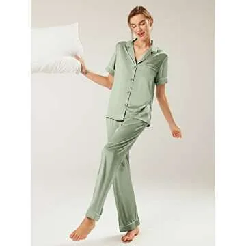 Elegant AW BRIDAL Silk Pajamas Set for Women Loungewear