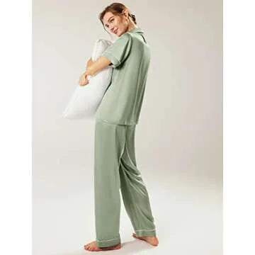 Elegant AW BRIDAL Silk Pajamas Set for Women Loungewear