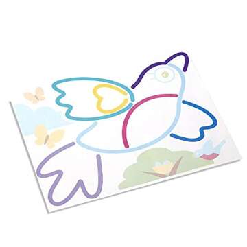 Melissa & Doug Rainbow Cord Picture & Pattern Maker Draw with Cords – 39 Cords, 6 Double-Sided Cards to Trace