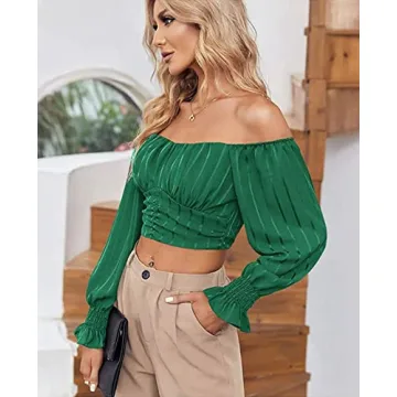 Elegant Off The Shoulder Puff Sleeve Blouse