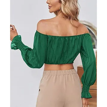 Elegant Off The Shoulder Puff Sleeve Blouse