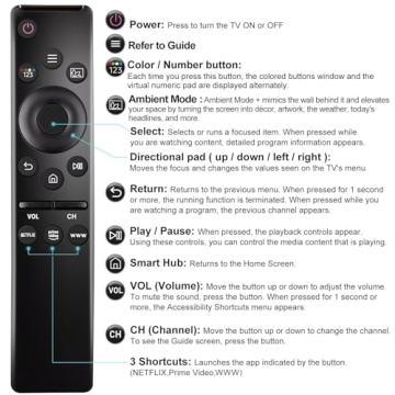 Universal Remote for Samsung Smart TVs - Easy Control