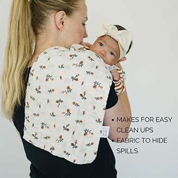 Mebie Baby Burp Cloths, Modern Print 3-Pack, Muslin Burp Cloth Set for Spit Up, Drool, and More, Boho Burp Cloths for Baby Boy and Girl, Baby Must Haves for Registry Lists and Gifts for Newborns