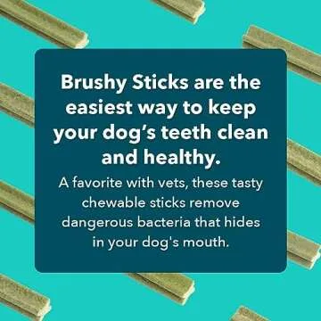iHeartDogs Brushy Sticks Dental Treats - Chicken Flavor - 30 Mini Sticks for Plaque Reduction