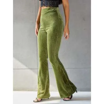Stylish Flare Leg Velvet Pants for All Occasions