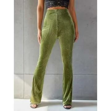 Stylish Flare Leg Velvet Pants for All Occasions
