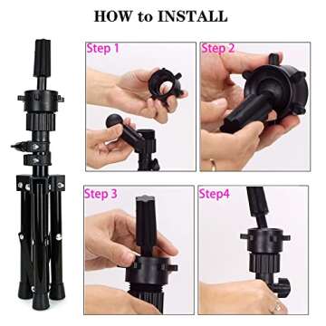 SZCY LLC 23 Inch Canvas Block Wig Head, Wig Stand Tripod with Head, Mannequin Head for Wigs, Manikin Head Block for Wigs Making Display with Wig Caps, T Pins C Bristle Brush