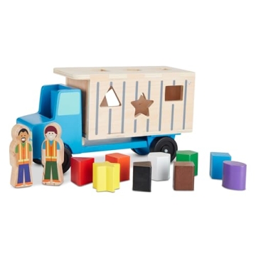 Melissa & Doug Shape-Sorting Wooden Dump Truck Toy