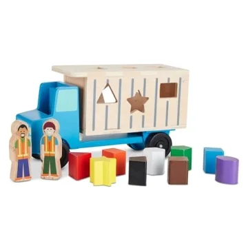 Melissa & Doug Shape-Sorting Wooden Dump Truck Toy