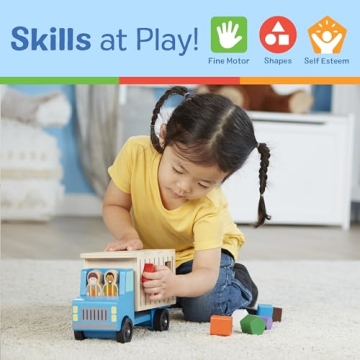 Melissa & Doug Shape-Sorting Wooden Dump Truck Toy