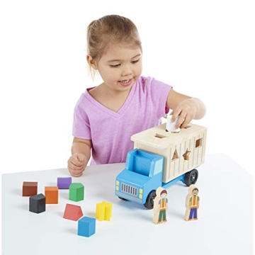 Melissa & Doug Shape-Sorting Wooden Dump Truck Toy