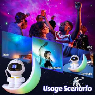 ZXLWBW Astronaut Galaxy Projector - Night Light for Kids