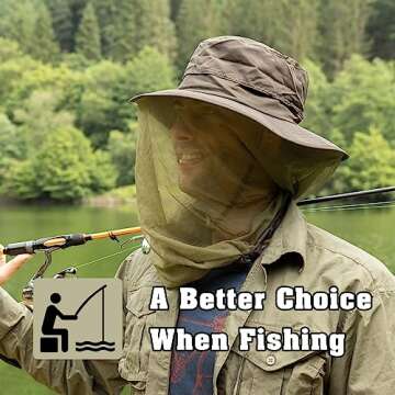 Comhats Mesh Veil Fly Fishing Hat for Outdoor Adventures