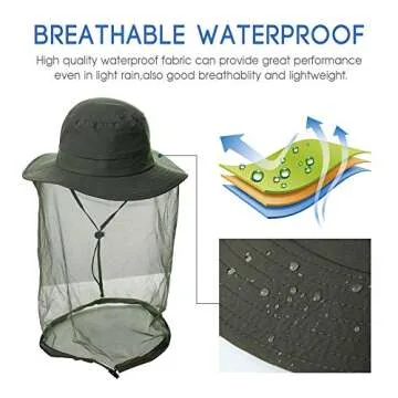 Comhats Mesh Veil Fly Fishing Hat for Outdoor Adventures