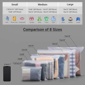 Svaldo Frosted Zipper Packaging Bags, 50Pcs 7.87x5.51 inch Zip Bags, Resealable Poly Plastic Bags Ziplock Merchandise Bags with Slider Closure for Shipping Socks Underpants, 3 Mil with Vent Holes