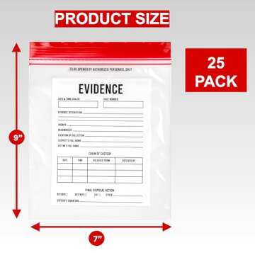 25 Pack Evidence Bags - Perfect for Murder Mystery & Food Storage