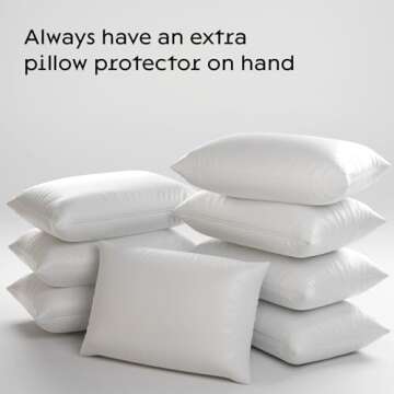 Niagara 4 Pack Waterproof Pillow Protectors Queen 20x30 Inches Smooth Zipper Premium Encasement Cove...