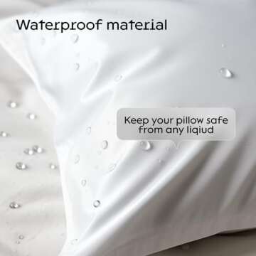 Niagara 4 Pack Waterproof Pillow Protectors Queen 20x30 Inches Smooth Zipper Premium Encasement Covers Quiet Cases Set White