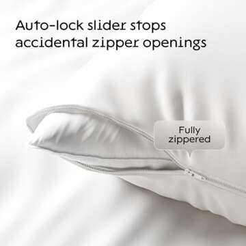 Niagara 4 Pack Waterproof Pillow Protectors Queen 20x30 Inches Smooth Zipper Premium Encasement Covers Quiet Cases Set White