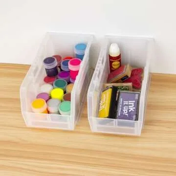 Akro-Mils 30230 AkroBins Plastic Storage Bins, Space-Saving Stackable Bins for Garage, Pantry, Craft Organization, 11-Inch x 5-Inch x 5-Inch, Clear, 12-Pack