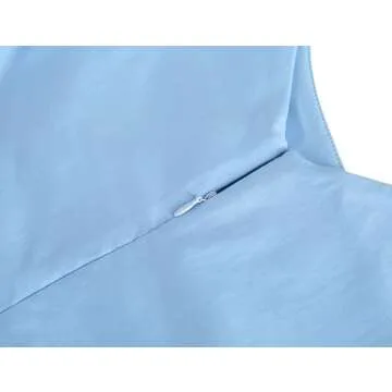 MUXXN Women's 1950s Vintage Cocktail Midi Sleeveless V Neck Slim Semi Formal Wear to Work Pinup Pencil Dress Airy Blue L