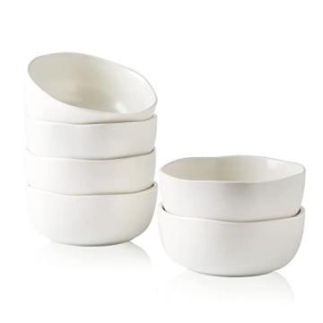 AmorArc 28oz Stoneware Cereal Bowls Set of 6 - Elegant, Durable & Versatile